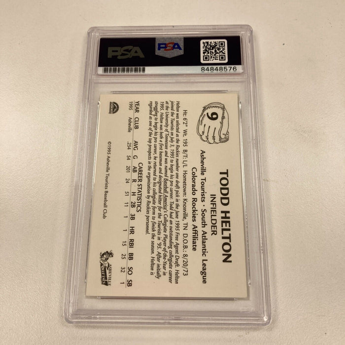 1995 Todd Helton Asheville Tourists Signed Autographed Rookie RC PSA DNA