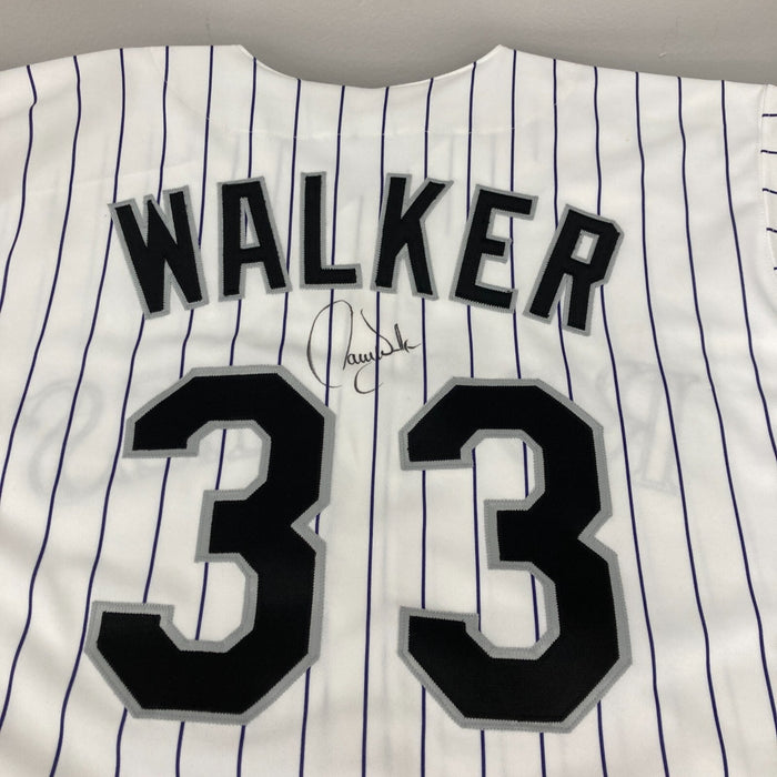 Larry Walker Signed Game Issued Colorado Rockies Russell Jersey JSA COA