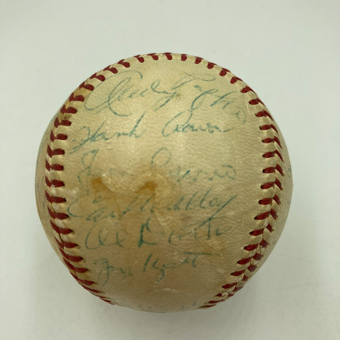 Hank Aaron 1960 Milwaukee Braves Team Signed Baseball JSA COA