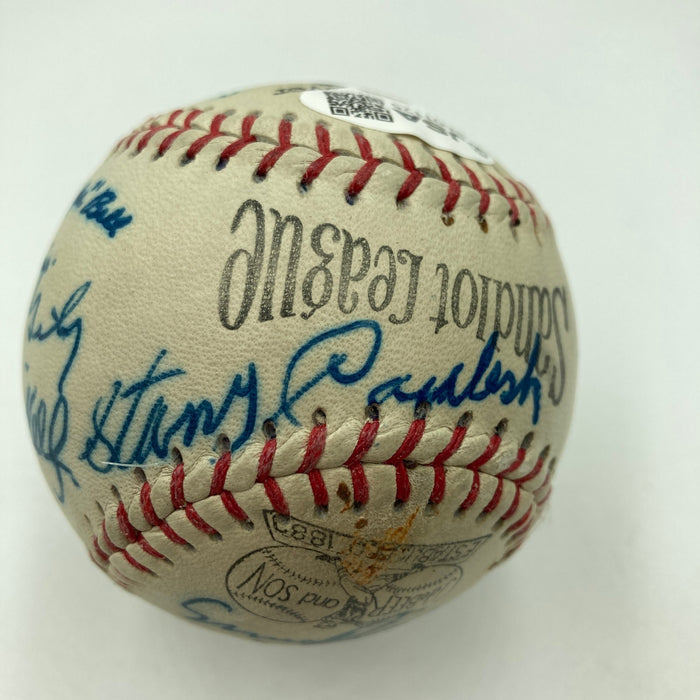 Warren Giles George Kelly Stan Coveleski HOF Multi Signed Baseball 18 Sigs JSA