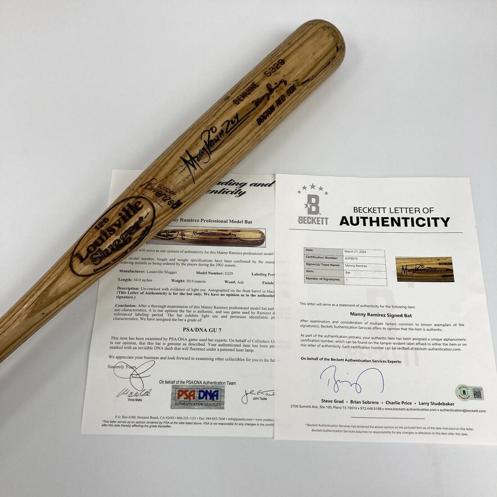 2002 Manny Ramirez Game-Used Signed Louisville Slugger S320 Baseball Bat PSA DNA