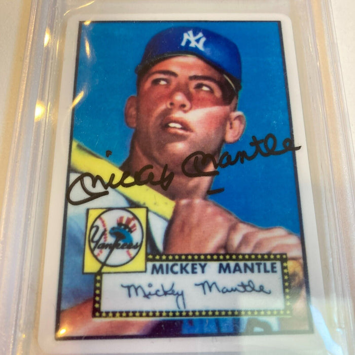 1952 Topps Mickey Mantle Signed Porcelain Baseball Card RC BGS Beckett Certified