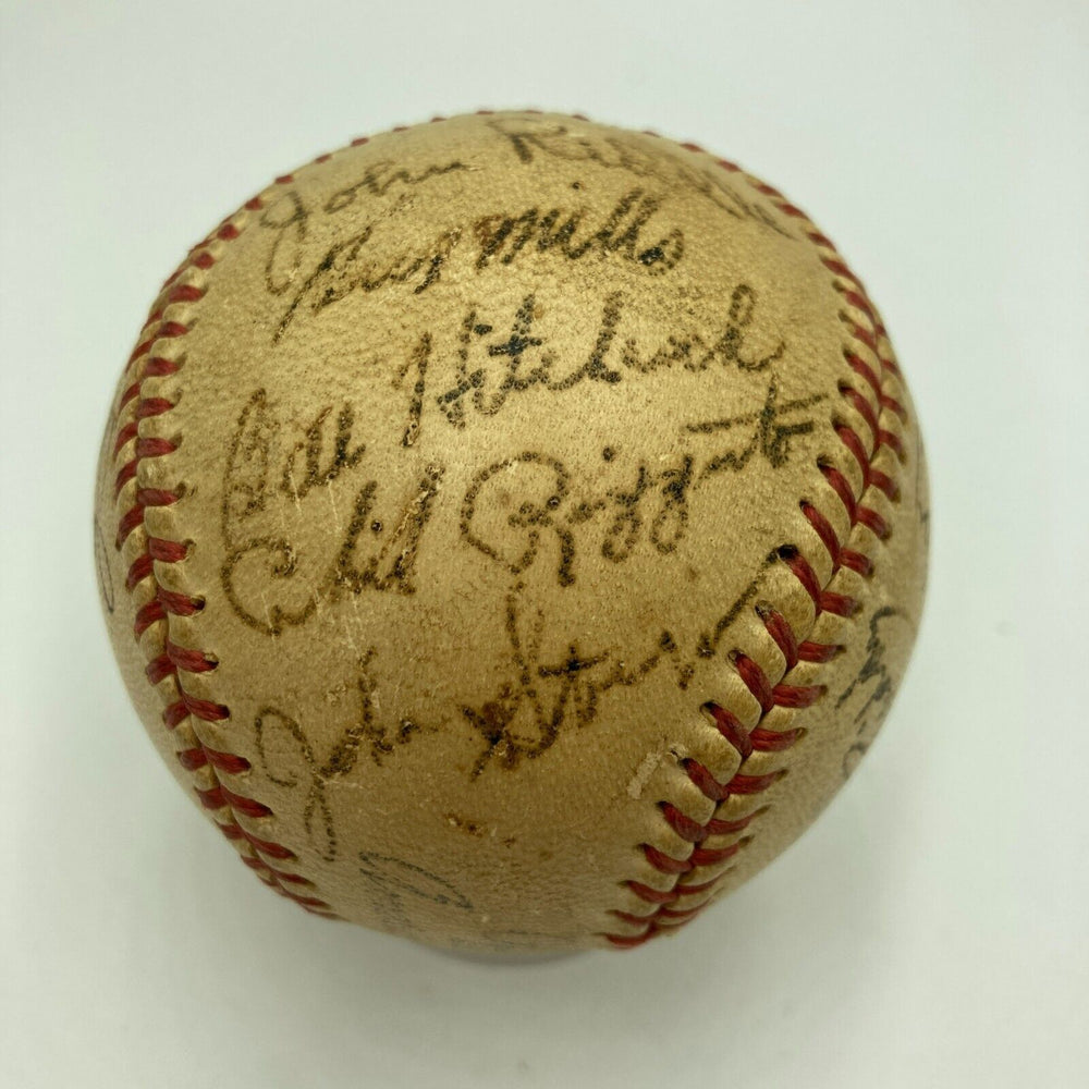 Phil Rizzuto 1940 Kansas City Blues Rookie Minor League Team Signed Baseball JSA
