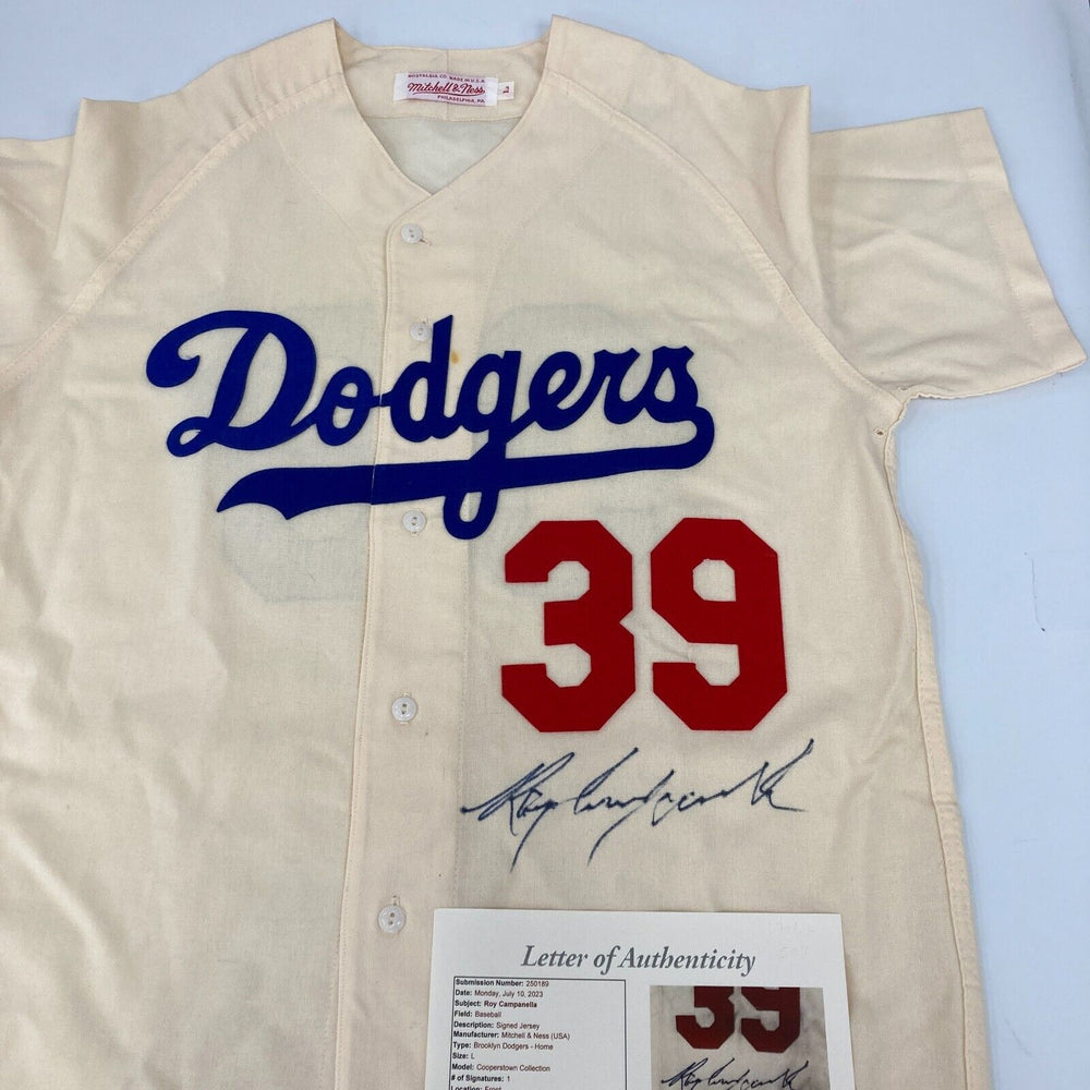 Roy Campanella Signed Brooklyn Dodgers Authentic Game Model Jersey With JSA COA