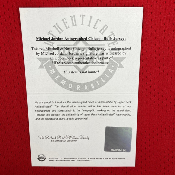 Michael Jordan Signed Chicago Bulls Authentic 1997-98 Jersey UDA & JSA COA