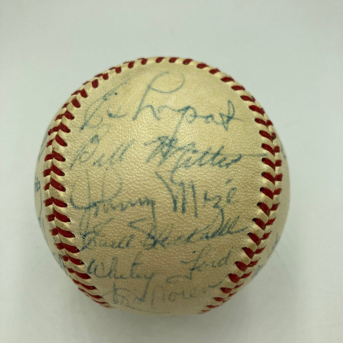 1953 New York Yankees World Series Champs Team Signed Baseball Mickey Mantle JSA
