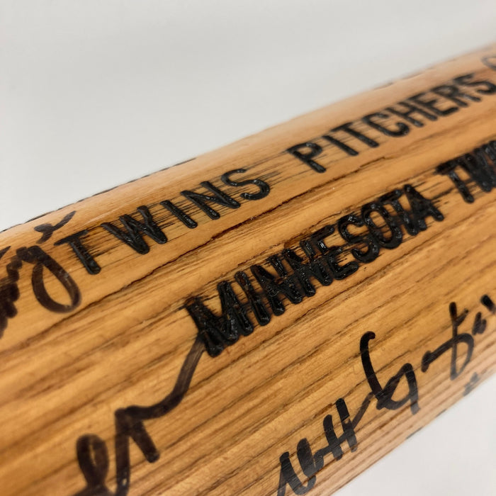 Minnesota Twins Pitchers Multi Signed Game Used Baseball Bat 50+ Sigs JSA COA