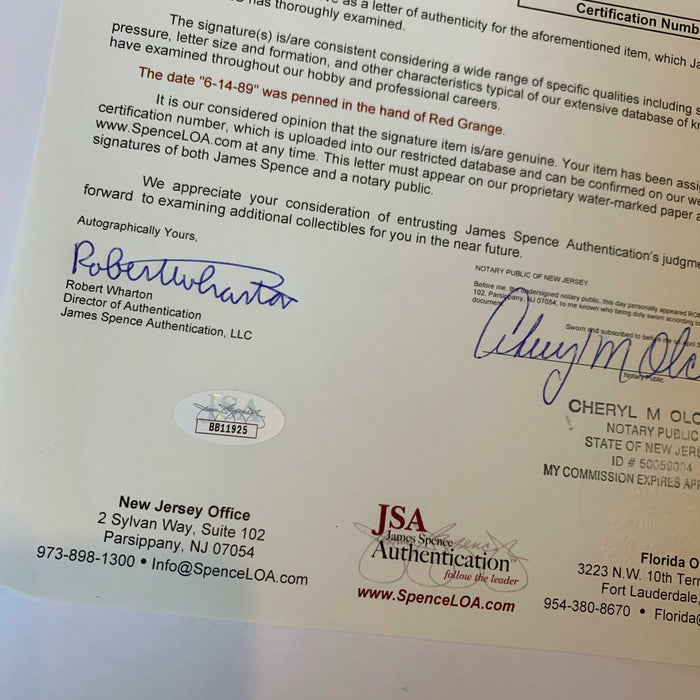 Rare Red Grange Signed Autographed Authentic Wilson NFL Football With JSA COA