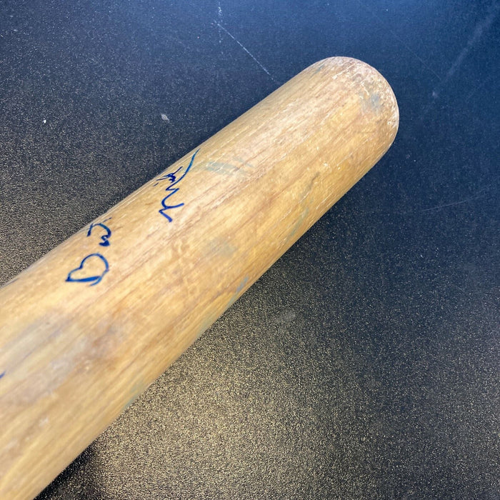 Mickey Hatcher Signed 1970's Louisville Slugger Game Used Baseball Bat JSA COA