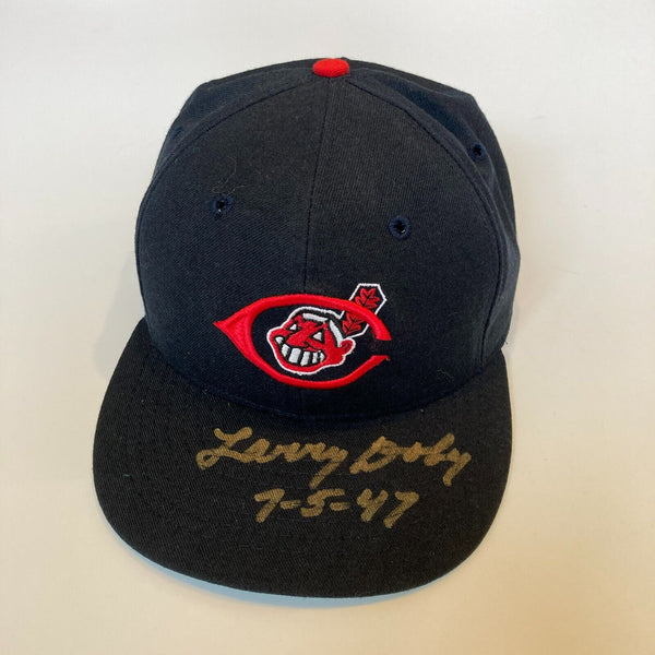 Larry Doby 7-5-1947 Broke Color Barrier Signed Cleveland Indians Hat JSA