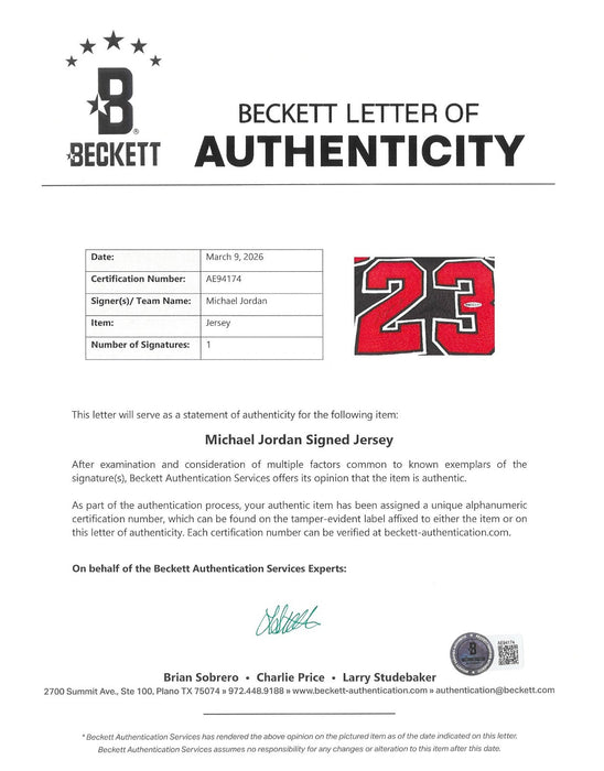 Michael Jordan Signed 1999 Nike Chicago Bulls Retirement Jersey UDA & Beckett