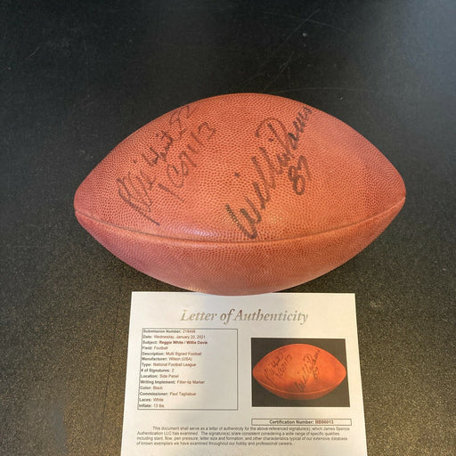 Reggie White & Willie Davis Packers Signed Wilson NFL Game Football JSA COA