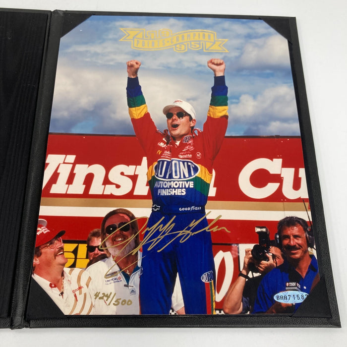 Jeff Gordon Signed 8x10 Photo UDA Upper Deck LOA & Leather Case NASCAR