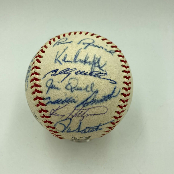 1969 Chicago Cubs Team Signed Vintage National League Baseball Ernie Banks JSA