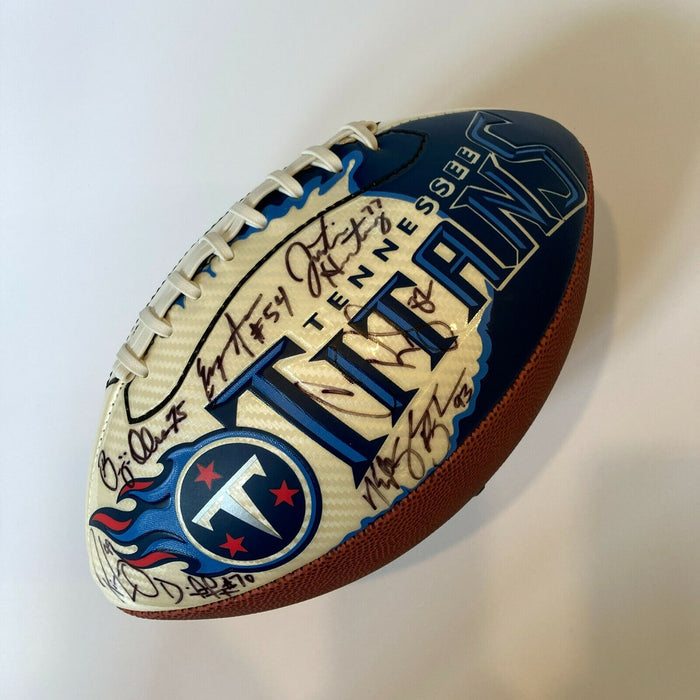 2005 Tennessee Titans Team Signed Football With Steve McNair JSA COA