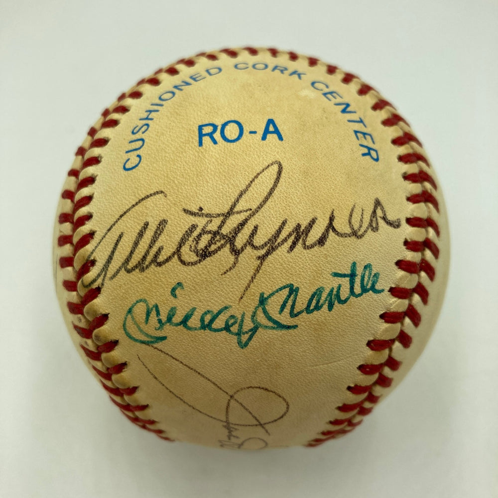Mickey Mantle Roger Maris Joe Dimaggio Yankees Multi Signed Baseball PSA DNA COA