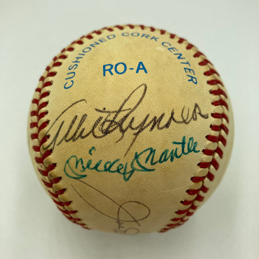 Mickey Mantle Roger Maris Joe Dimaggio Yankees Multi Signed Baseball PSA DNA COA