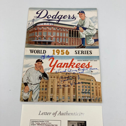 The Finest 1956 World Series Yankees Dodgers Signed Program Mantle Koufax JSA