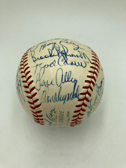 Beautiful 1967 All Star Game Team Signed Baseball Roberto Clemente 25 Sigs JSA