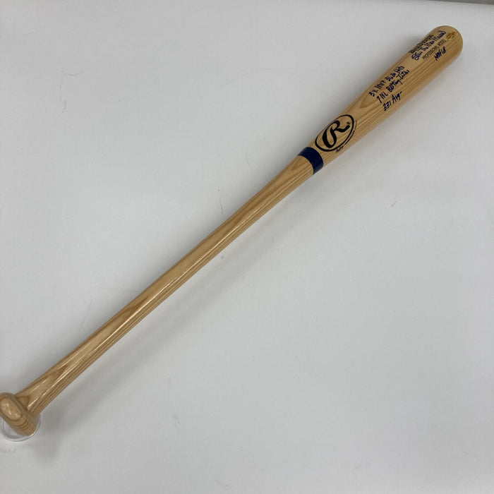 Stan Musial Signed Heavily Inscribed STAT Baseball Bat Reggie Jackson COA