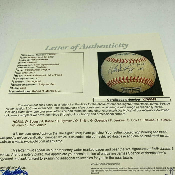 Hall Of Fame Induction Multi Signed Baseball Al Kaline Ozzie Smith Glavine JSA