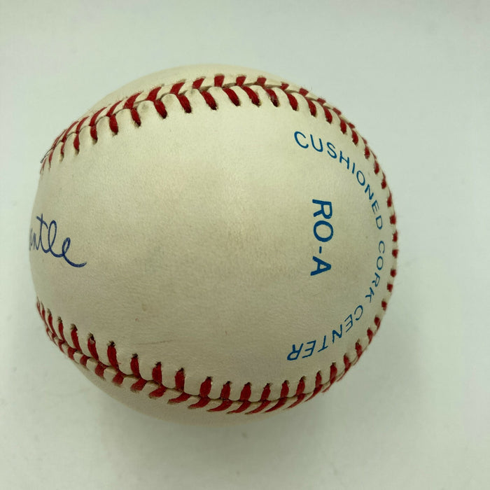 Beautiful Mickey Mantle Signed American League Baseball PSA DNA Graded MINT 9
