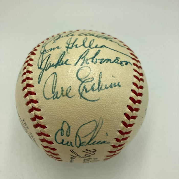 Jackie Robinson 1954 Brooklyn Dodgers Team Signed Baseball PSA DNA