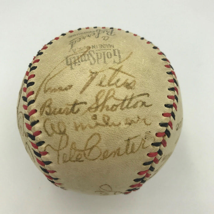 Nice 1943 Cleveland Indians Team Signed Autographed Baseball JSA COA