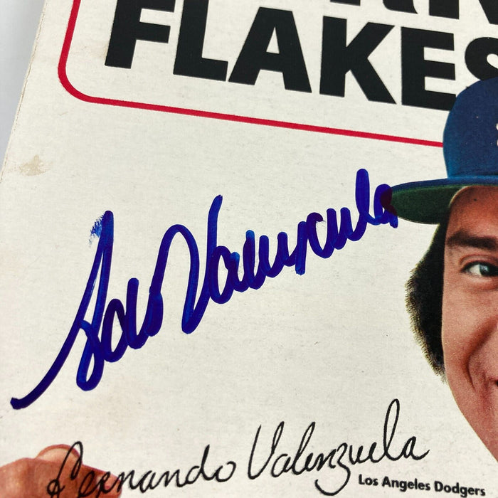 Fernando Valenzuela Signed 1980's Corn Flakes Cereal Box JSA COA