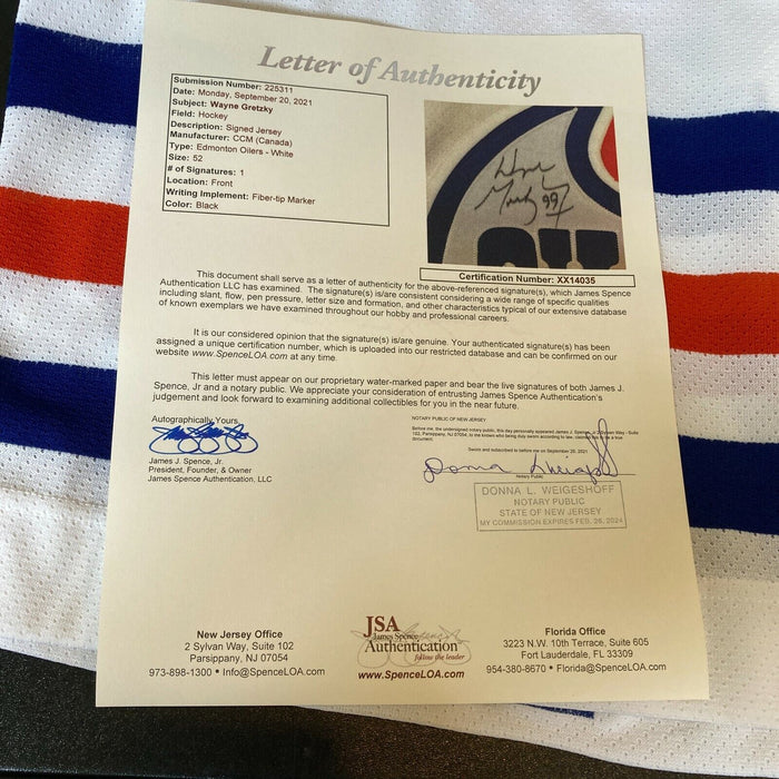 Wayne Gretzky Signed Authentic CCM Edmonton Oilers Game Model Jersey JSA COA