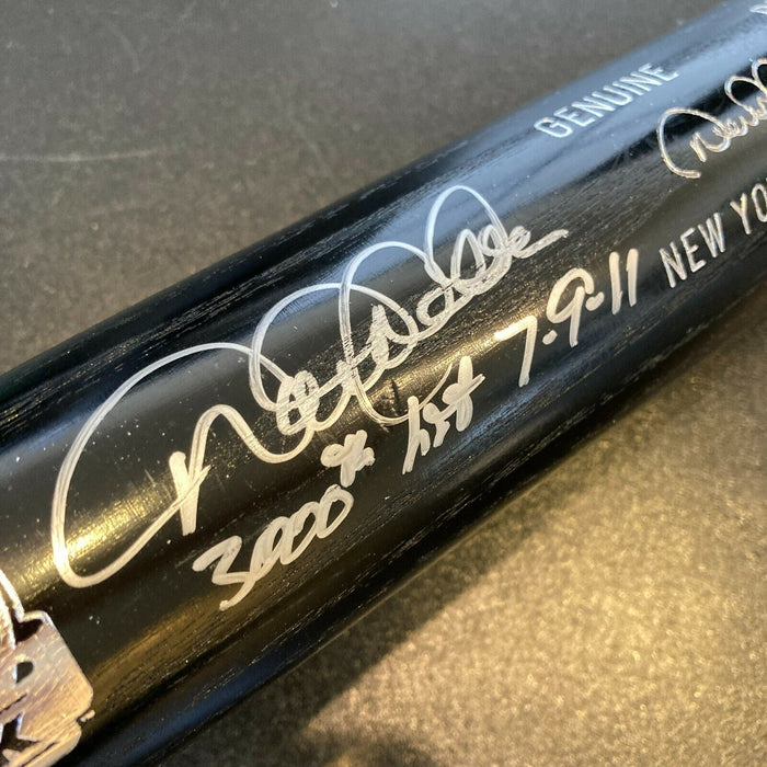 Beautiful Derek Jeter 3,000th Hit 7-9-11 Signed Inscribed Baseball Bat Steiner