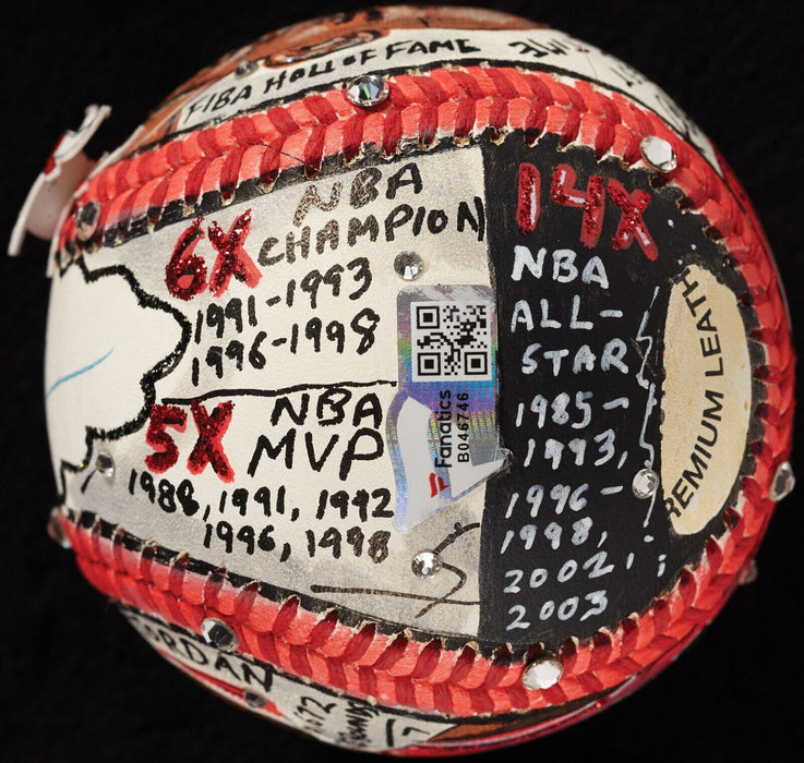 Michael Jordan Signed Charles Fazzino Hand Painted Pop Art Baseball UDA Beckett