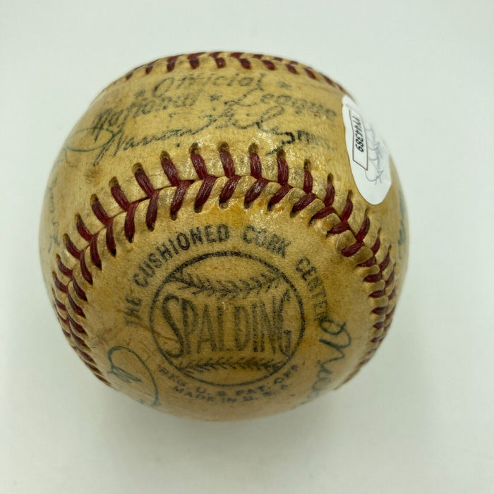 1955 Yankees Old Timers Day Signed Baseball Mickey Mantle Al Simmons JSA COA