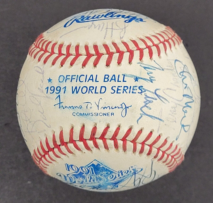1991 Minnesota Twins World Series Champs Team Signed W.S. Baseball Beckett COA
