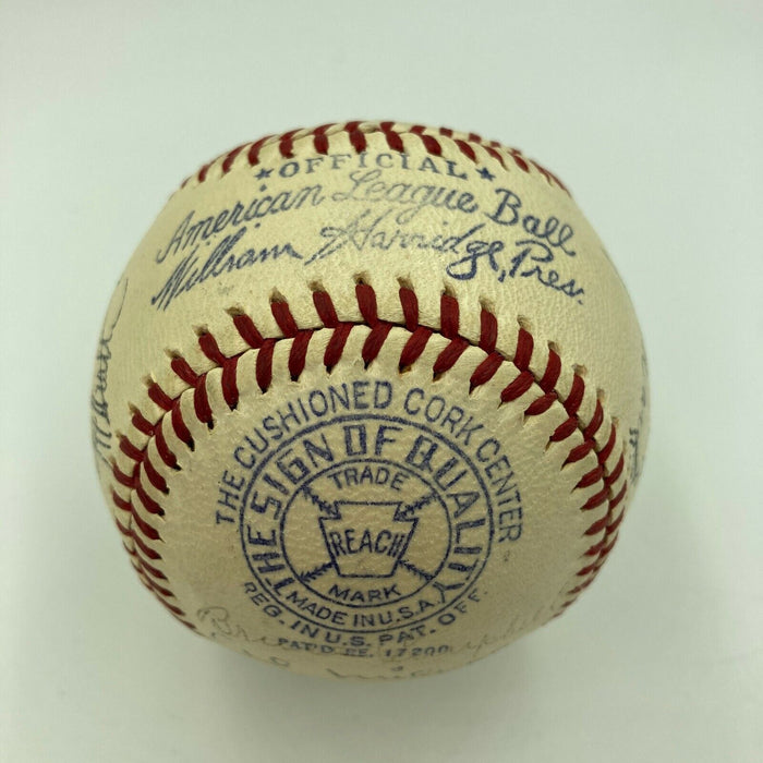 1939 Cleveland Indians Team Signed American League Baseball JSA COA Bob Feller