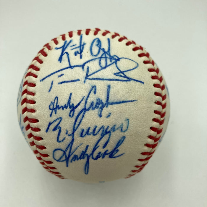 Derek Jeter Mariano Rivera Pre Rookie 1995 Columbus Clippers Signed Baseball JSA