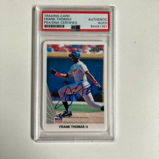 1990 Leaf Frank Thomas RC Rookie Signed Porcelain Baseball Card PSA DNA