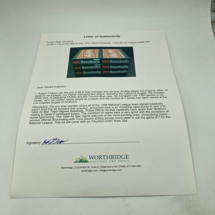 1994 All Star Game National League Team Signed Baseball Barry Bonds PSA DNA COA