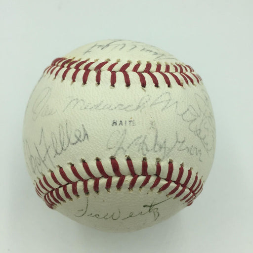 1950's Hall Of Fame Signed Baseball  29 Sigs Joe Dimaggio Lefty Grove JSA COA