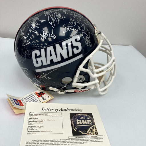1986 New York Giants Super Bowl Champs Team Signed Full Size Helmet