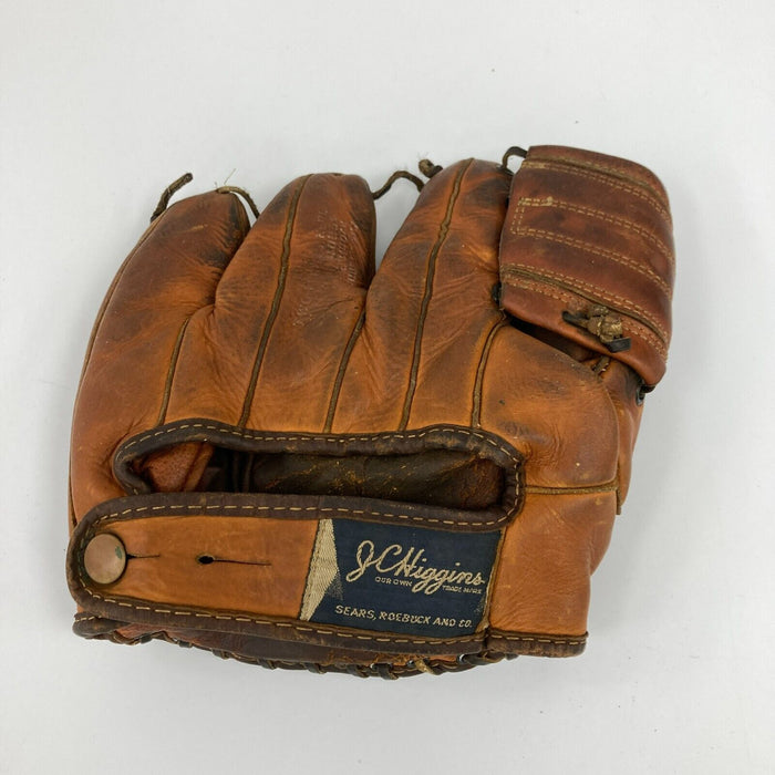 Bob Feller Signed 1940's J.C. Higgins Game Model Baseball Glove JSA COA