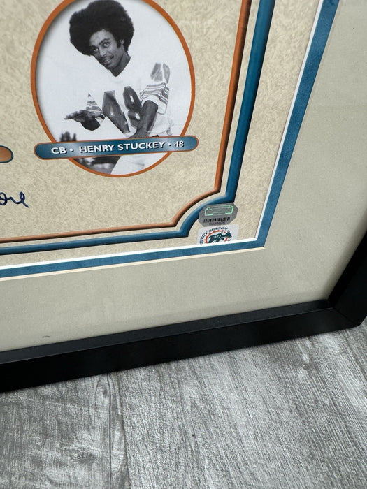 1972 Miami Dolphins Super Bowl Champs Team Signed Lithograph Photo JSA COA
