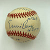 Ernie Banks Signed Heavily Inscribed Career STAT Baseball Reggie Jackson COA