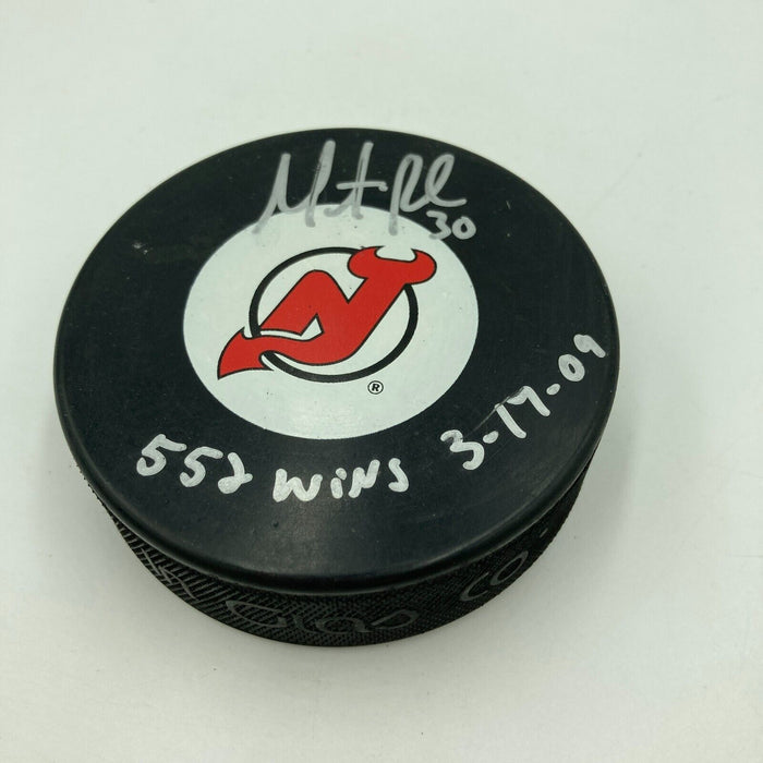 Martin Brodeur 552nd Win 3-17-2009 Signed NJ Devils Hockey Puck Steiner COA