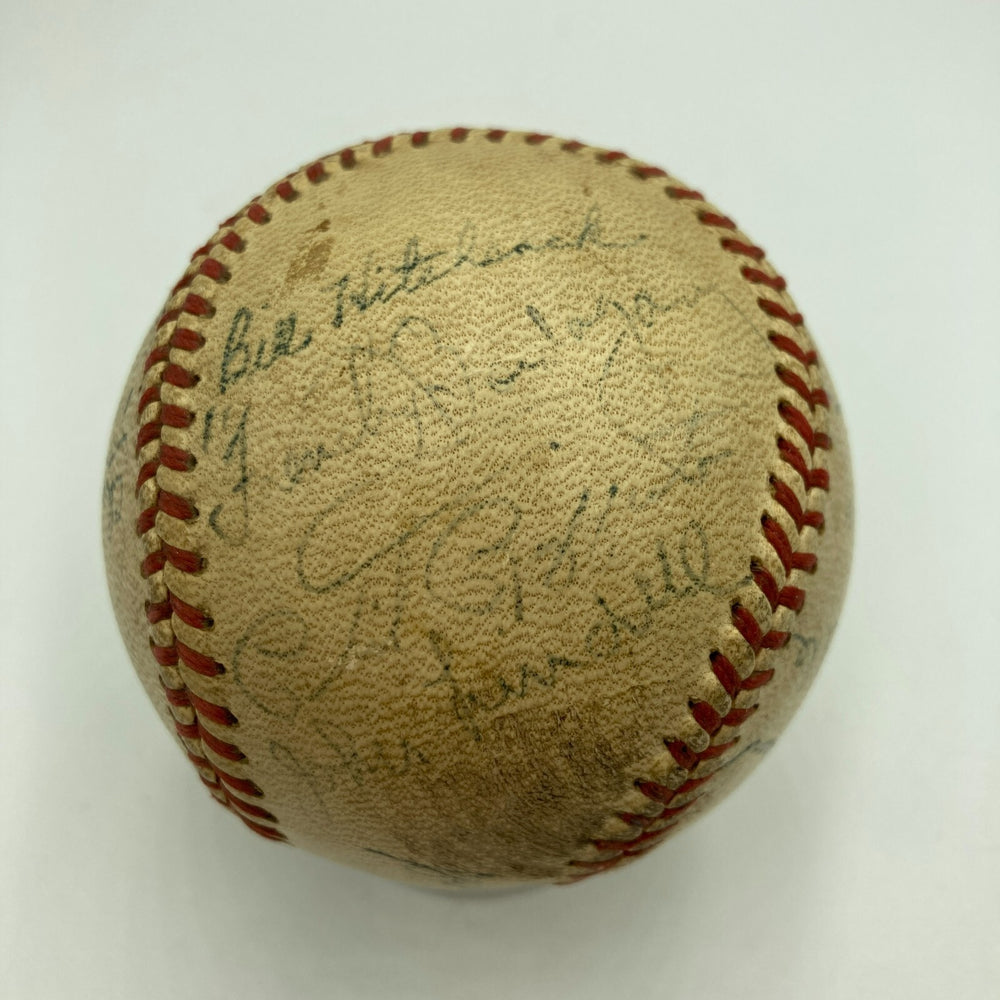 Phil Rizzuto 1940 Kansas City Blues Rookie Minor League Team Signed Baseball JSA