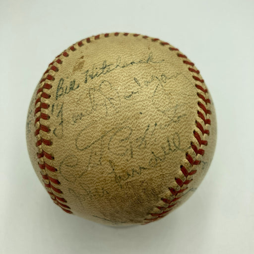 Phil Rizzuto 1940 Kansas City Blues Rookie Minor League Team Signed Baseball JSA