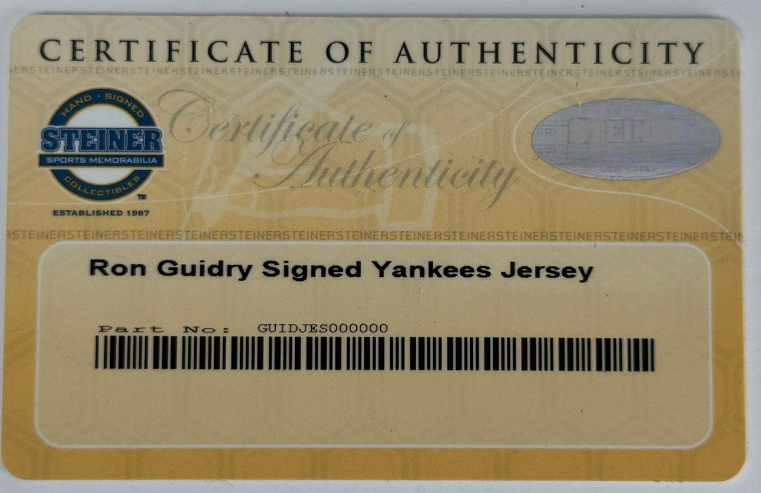 Ron Guidry Signed Authentic Russell New York Yankees Jersey Steiner COA