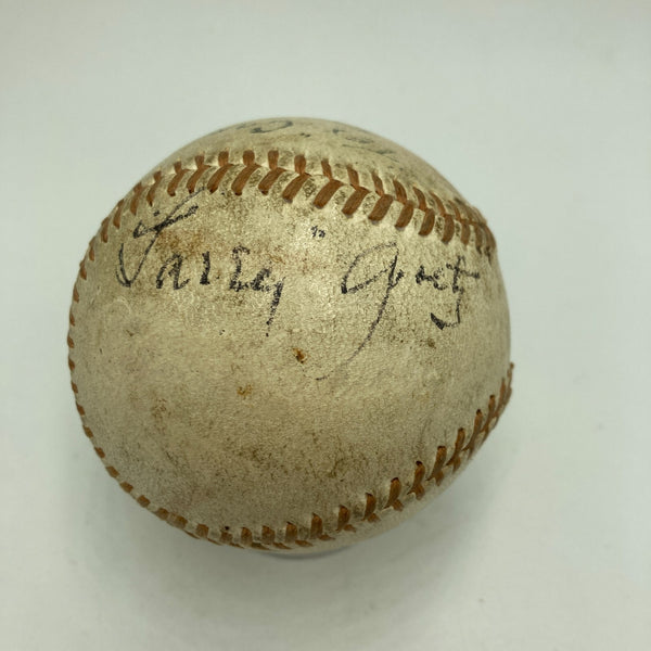 Larry Goetz Umpire Signed 1940's National League Frick  Game Used Baseball JSA