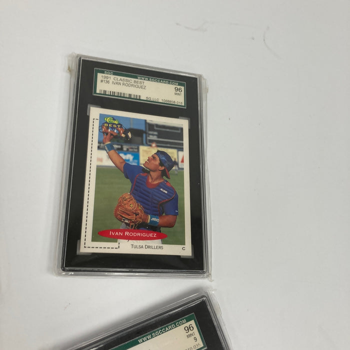 Lot Of (15) 1990 & 1991 Ivan Rodriguez Rookie PSA Graded Baseball Cards Topps...