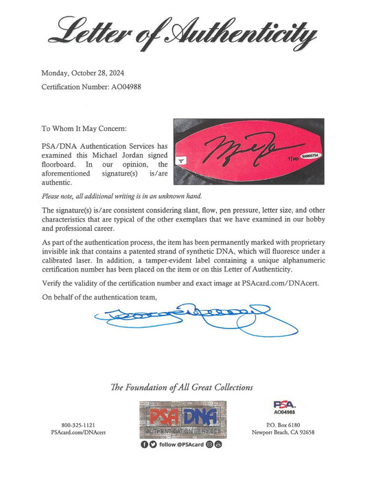 Beautiful Michael Jordan Signed Bulls Game Used Floor Display UDA PSA & GOAT COA